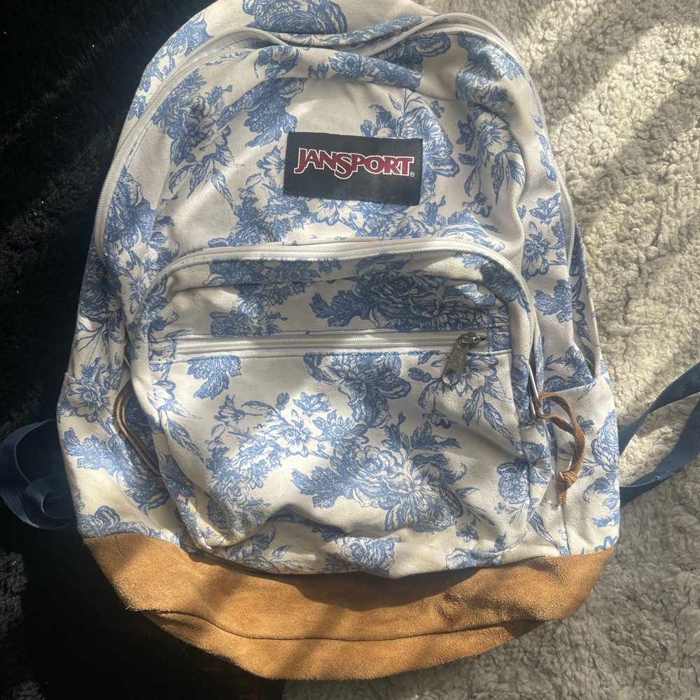 JanSport Blue Floral Backpack
